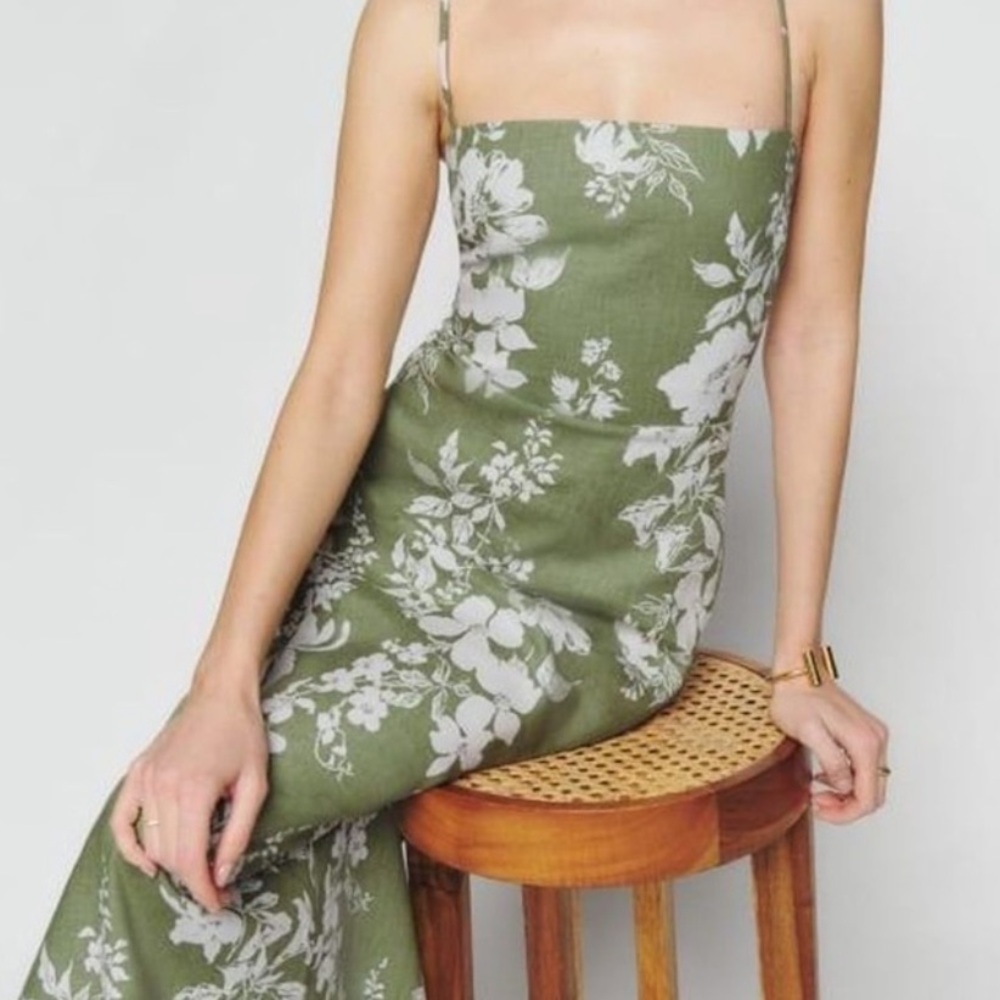 Reformation Frankie linen Strapless Dress